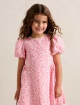 Juliette Girls Puff Sleeve Dress - 10-12 Yrs Watercolour Ditsy