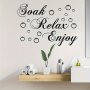 1PC Artistic Vinyl Wall Decal Bathroom Bubble & Quote Prints Mural Self-adhesive Wall Art Sticker For Spa Restroom Bedroom Entryway Living Room Office Porch