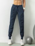 Women's Quick-dry Athletic Joggers With Drawstring Waist And Side Pockets - Slim Fit Breathable Polyester Blend For Running & Tr