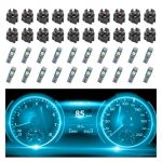 20PCS Car LED Dash Lights - Super Bright Instrument Cluster Light Bulbs With T5 37 74 LED Bulbs & Twist Lock Socket - Universal
