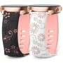 Floral Engraved Watch Strap For Samsung Galaxy Watch 6/5/4 Classic/active 2 Galaxy Watch 3 - 20MM Soft Silicone Female Design Butterfly Clasp No Battery Included