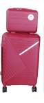 Smte Unbreakable Travel Luggage 2 Piece Suitcases Spinner 20 Wine Red With Keychain