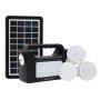 Switched Power Station- Rechargeable- USB Phone Charging With Solar Panel - Black