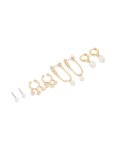 Goldair Gold Plated Cubic Zirconia & Pearl Huggie Earrings 4-PACK