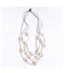 Oblong Wooden Blocks Necklace - Cream Free