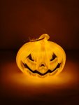 Hanging Light Up Scary Glowing Pumpkin Face Decor