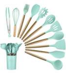 Smte Silicone Kitchen Utensil Set Light Green With Keychain