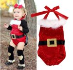 Sequin Santa Christmas Romper