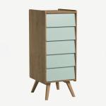 Vintage 5 Draw Chest Of Draws Mint