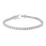 Ladies 4MM Claw Setting Silver Tennis Bracelet