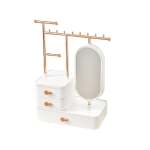 Jewelry Organizer Stand With HD Mirror White