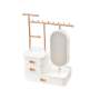 Jewelry Organizer Stand With HD Mirror White