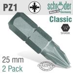 POZI.NO.1X25MM Classic Bit 2 Cd SC20112