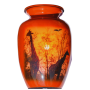 Giraffe Sunset Aluminium Memorial Cremation Urn For Ashes
