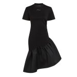 Frill T-Shirt Dress -black