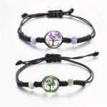 2 Pcs Tree Of Life Shape Pattern Braided Bracelet Adjustable Wax Thread Braided Bracelet
