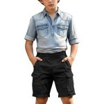 Aimaomi Boys Shorts Summer Baggy Cargo Shorts Elastic Waist Jogger Athletic Short With Pockets Fashion Sports Clothes Black 15-1