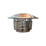 High Wind Fixed Cowl - Single Wall - Black Or Stainless Steel - 200MM