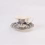 Jenna Clifford - Black Rose Cup & Saucer Set Of 4 In Gift Box