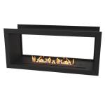 Flueless Gas Fireplace Double Sided Built-in Black - 1100MM Black