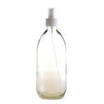 500ML Clear Glass Generic Bottle With Atomiser Spray - White 28 410