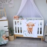 Fleece Blanket Simple Clean Baby Highland Cow Pennygum eucalyptus Set