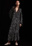 Drawstring-detail Dress - Black Floral