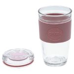 1 Glass Travel Mug 450ML Pink .