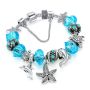 Blue Crystal Dolphin Marine Under The Sea Snake Bracelet With Charms
