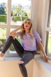 The Dropped Shoulder Tee In Lilac - S