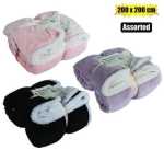 Blanket Flannel W sherpa 200X200CM Asstd Marketplace Brits Bros