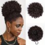 Afro Puff Drawstring Ponytail Kinky Curly Bun Hair Synthetic Short Extensions Hairpieces Updo Hair For Women For Daily Use Party 20.32 Cm Hair Accessories