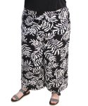 Ladies Printed Wide Leg Capri - 60 Blk wht