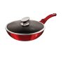 28CM Marble Coating Wok With Lid - Burgundy Metallic