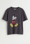 T-Shirt With A Motif - Dark Grey mickey Mouse