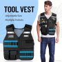 Winhunt Tool Vest With Power Drill Bag & Zipper Bag Size Adjustable Vest With Multi-pockets Cooling Mesh