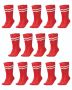 Soccer Socks - Set Of 14 Pairs - Red/white