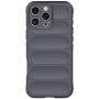 Wave-style Silicone Phone Case Compatible With Iphone 16 Pro - Dark Grey