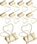 10PCS Small Gold Heart Binder Clips Metal Paper Clips For Office Filing