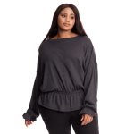 Donnay Plus Size Lounge Relaxed Casual Top - Grey