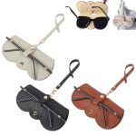 3 Pack Soft Leather Sunglasses Bag Soft Leather Sunglasses Bag With Strap Portable Glasses Case Holder Sunglasses Pouch With Wri