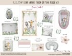 Cot Duvet Bedding Girly Soft Leaf Safari Touch Of Pink Beige Set