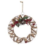 Rattan Bow Wreath 30CM