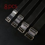 8PCS Clear Invisible Bra Straps With Metal Buckles Adjustable Discreet Lingerie Replacement Straps For Women's Underwear Accesso