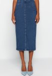 Midi Pencil Denim Skirt - Blue