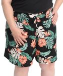 Ladies Printed Rayon Shorts - 60 Blk pink