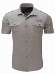 One Size Smaller Men's Solid Casual Button-down Shirts
