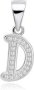S925 Sterling Silver Alphabet Pendant With Swarovski Zirconia Letter D