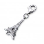 B117-C8074 - 925 Sterling Silver Eiffel Tower Charm Dangle For Charm Bracelet