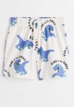 Jersey Shorts - Natural White dinosaurs